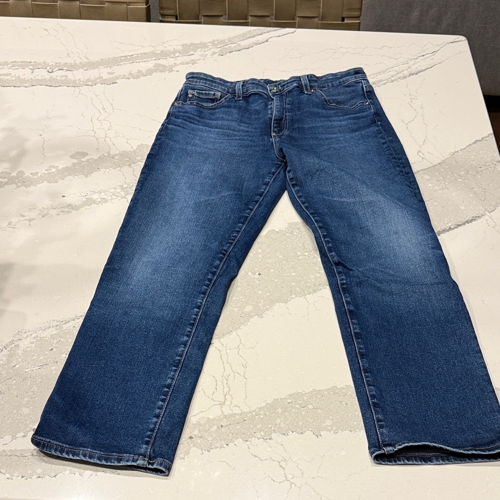 AG Adriano Goldschmied Mari Crop High-Rise Slim Straight Leg Jeans